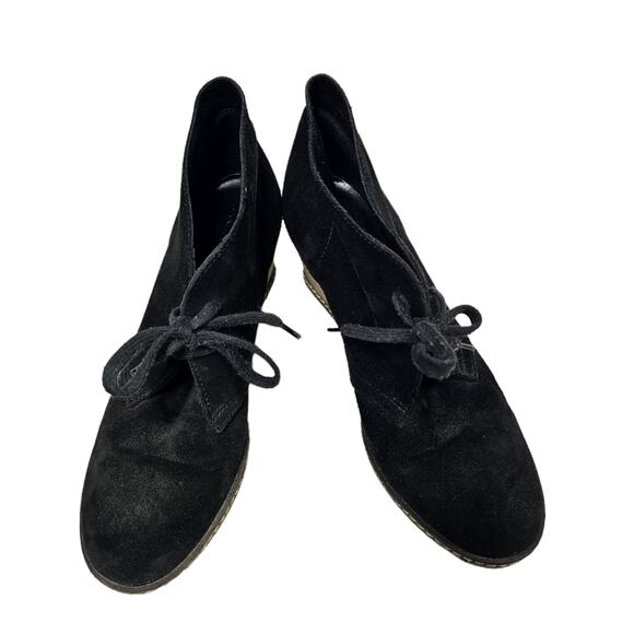 J. Crew MacAlister Wedge Boots Black Suede with Crepe Sole Size 7 - Picture 3 of 11